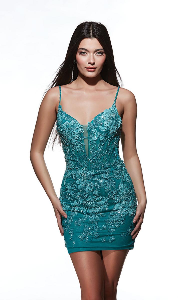 Alyce Paris Beaded Lace Homecoming Dress 4868