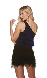 Alyce Paris One Shoulder Fringe Homecoming Dress 4874