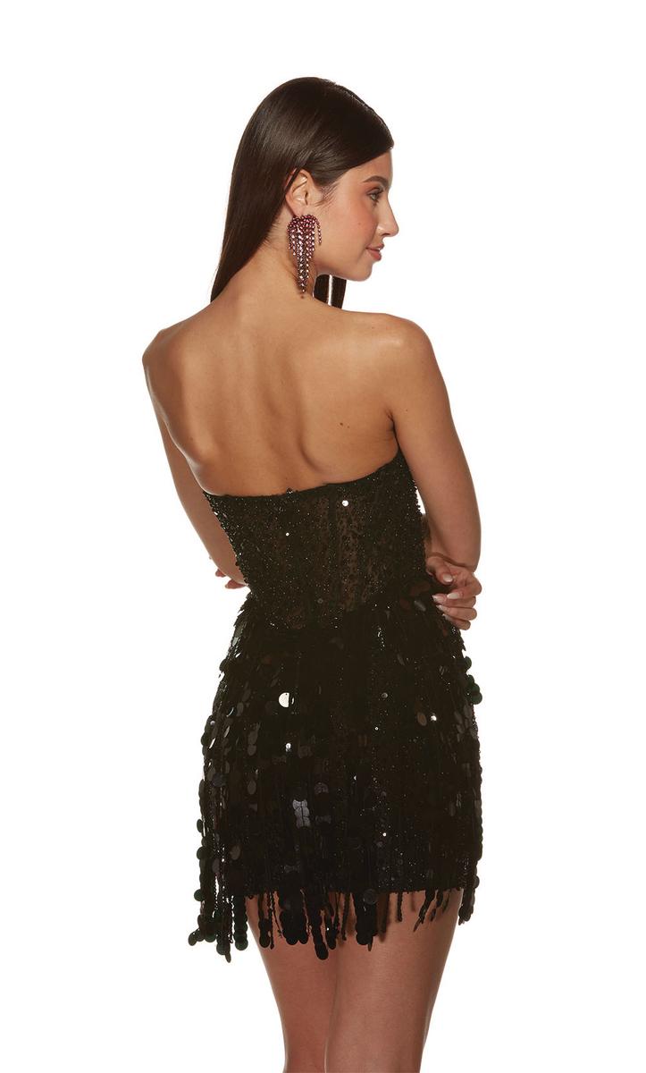 Alyce Paris Strapless Sequin Fringe HoCo Dress 4876