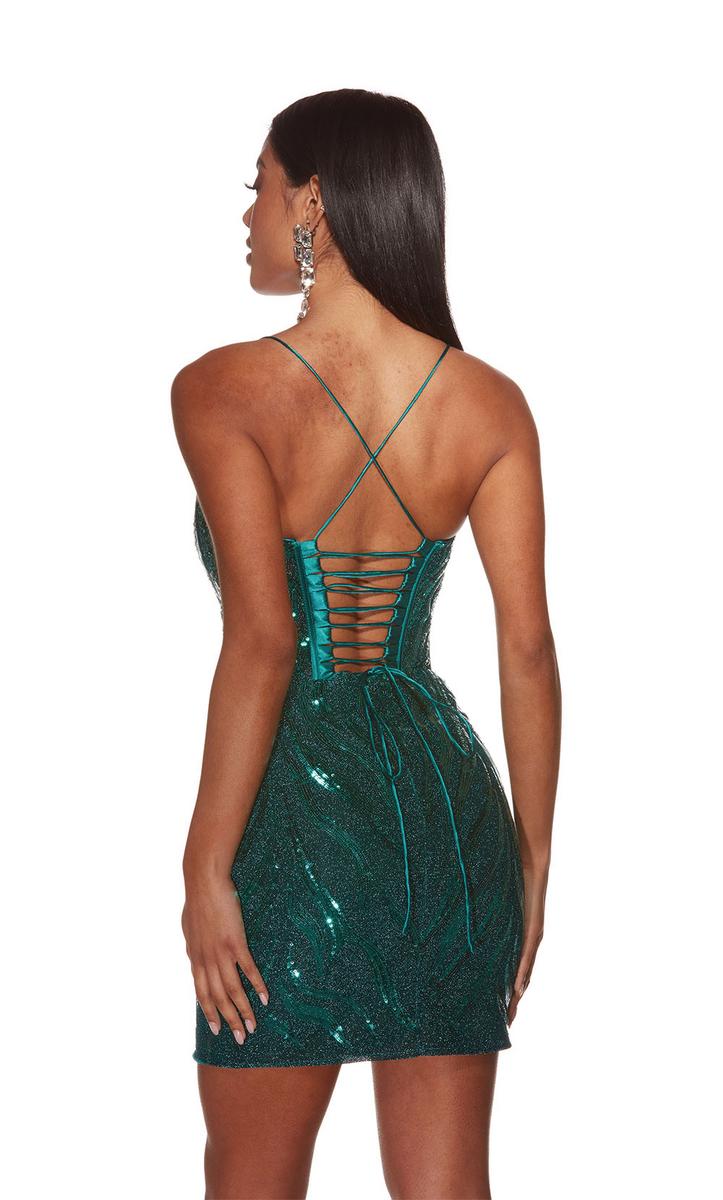 Alyce Paris Plunging Open Back HoCo Dress 4890