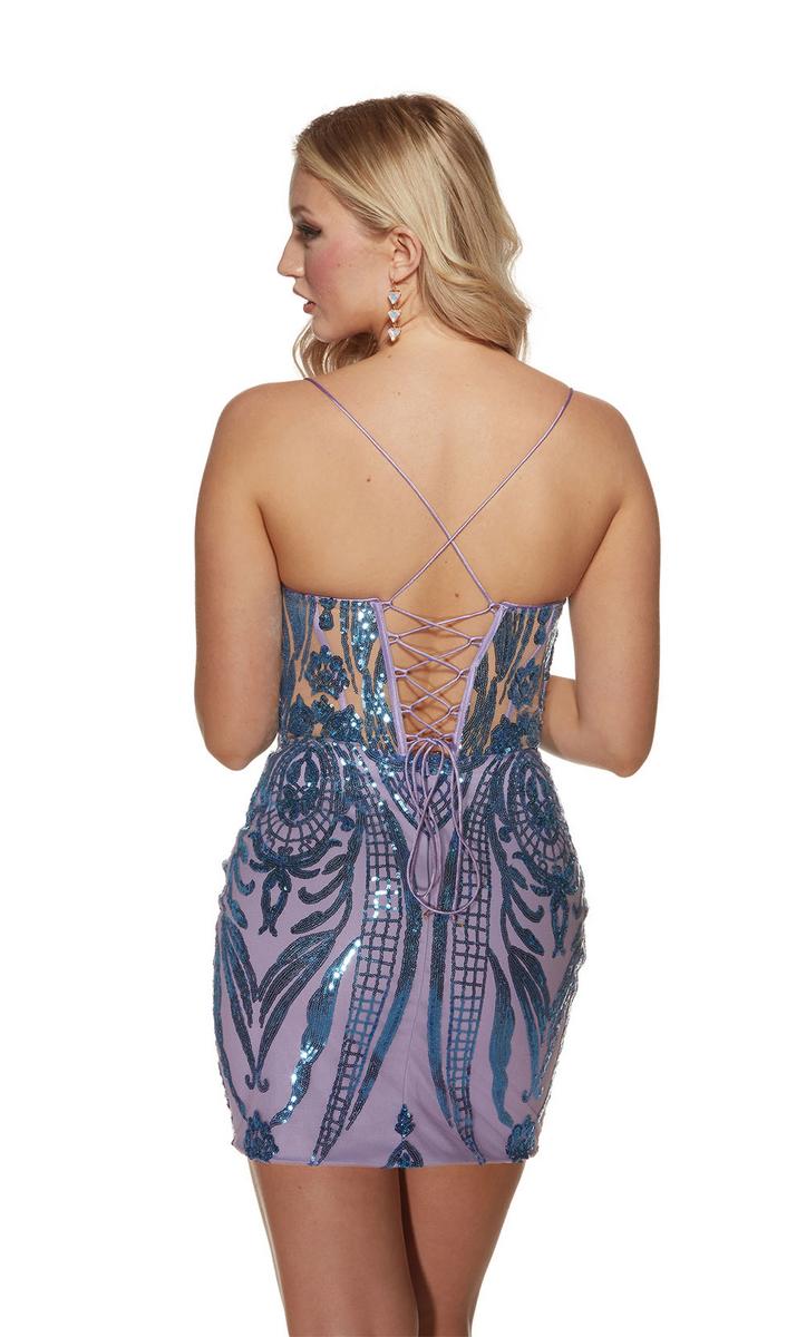 Alyce Paris Sequin Lace-up Back Homecoming Dress 4893