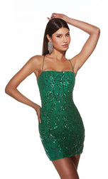 Alyce Paris Pattern Sequin Homecoming Dress 4903