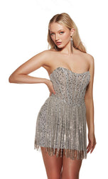 Alyce Paris Corset Fringe Homecoming Dress 4940