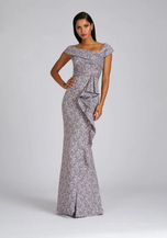 Teri Jon Off the Shoulder Jacquard Evening Dress 229002