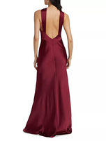 Monique Lhuillier Mallory Satin Halter Neck Gown 44112362