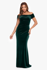 Xscape Evenings Velvet Off the Shoulder "Anita" Gown 6407X