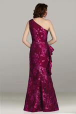 Feriani Couture One Shoulder Jacquard Evening Gown 18443