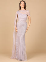 Lara Beaded One Shoulder Evening Gown 29051