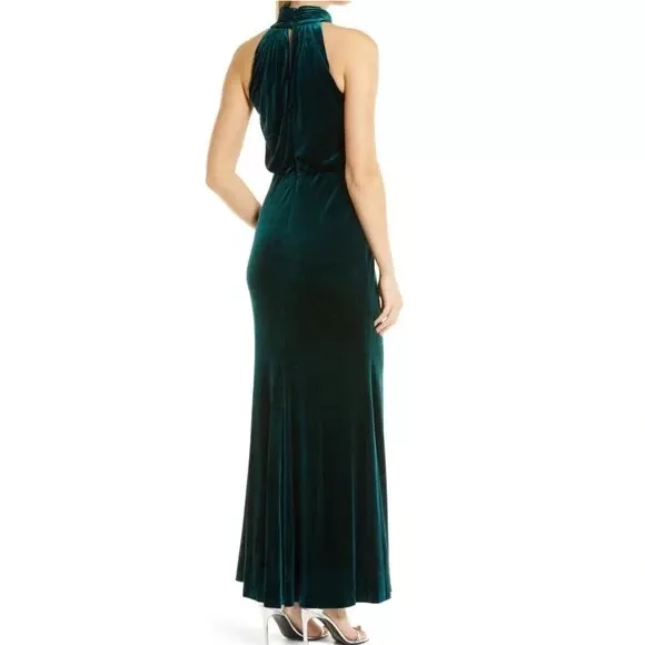 Eliza J Velvet Mock Neck Blouson Gown EJ1M9028