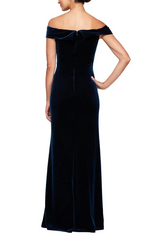 Alex Evenings Velvet Off the Shoulder Evening Gown 81917705