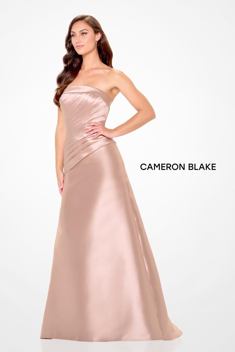 Cameron Blake Strapless Pleated Evening Dress CB3248