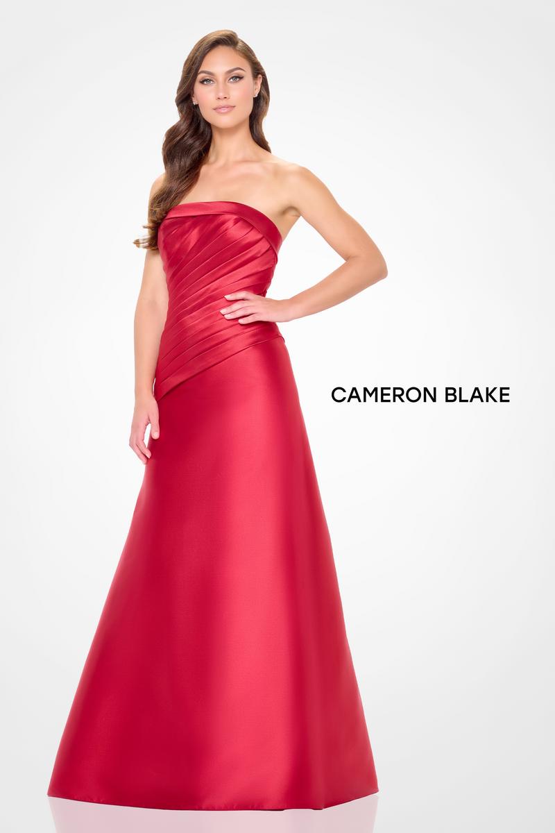 Cameron Blake Strapless Pleated Evening Dress CB3248