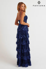 Faviana Strapless Ruffle Prom Dress E11087