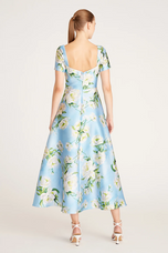 Theia Tea Length Floral "Anisa" Dress 8819403