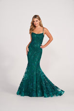 Ellie Wilde Long Lace Fitted Prom Dress EW34009