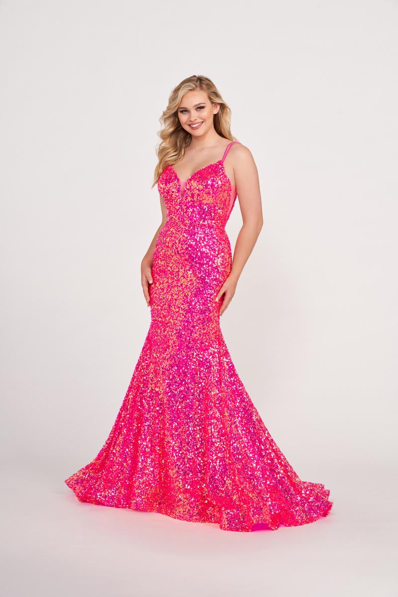 Ellie Wilde Mermaid Velvet Sequin Prom Dress Ew34016