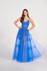 Ellie Wilde Long Illusion Prom Dress EW34032