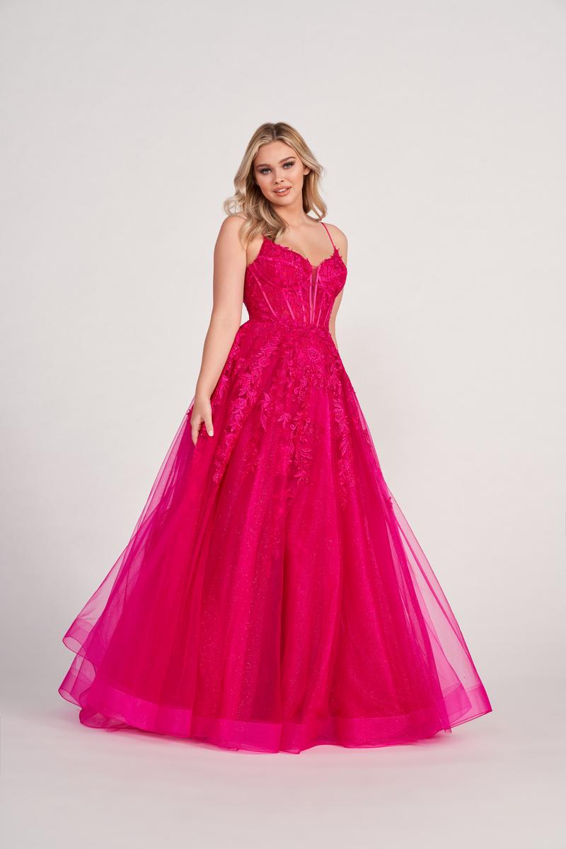 Ellie Wilde Corset Bodice Ball Gown Prom Dress EW34036