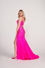 Ellie Wilde Hot Stone Slit Prom Dress EW34039