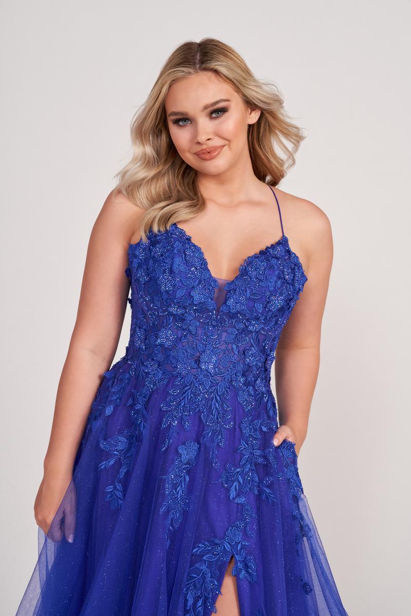 Ellie Wilde Long Lace A-Line Prom Dress EW34042