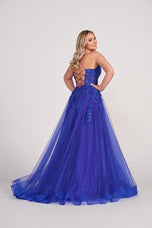 Ellie Wilde Long Lace A-Line Prom Dress EW34042