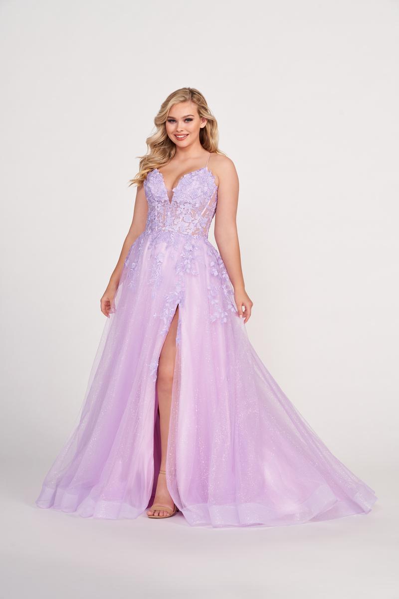 Ellie Wilde Long Lace A-Line Prom Dress EW34042