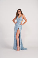 Ellie Wilde Long Lace-up Back Prom Dress EW34046