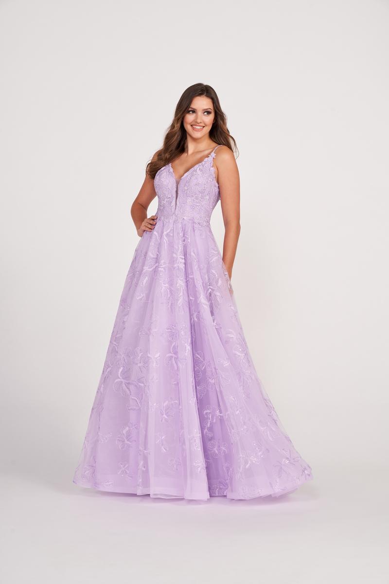 Ellie Wilde Long A-Line Lace Prom Dress EW34051