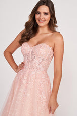 Ellie Wilde Strapless Corset Prom Dress EW34073