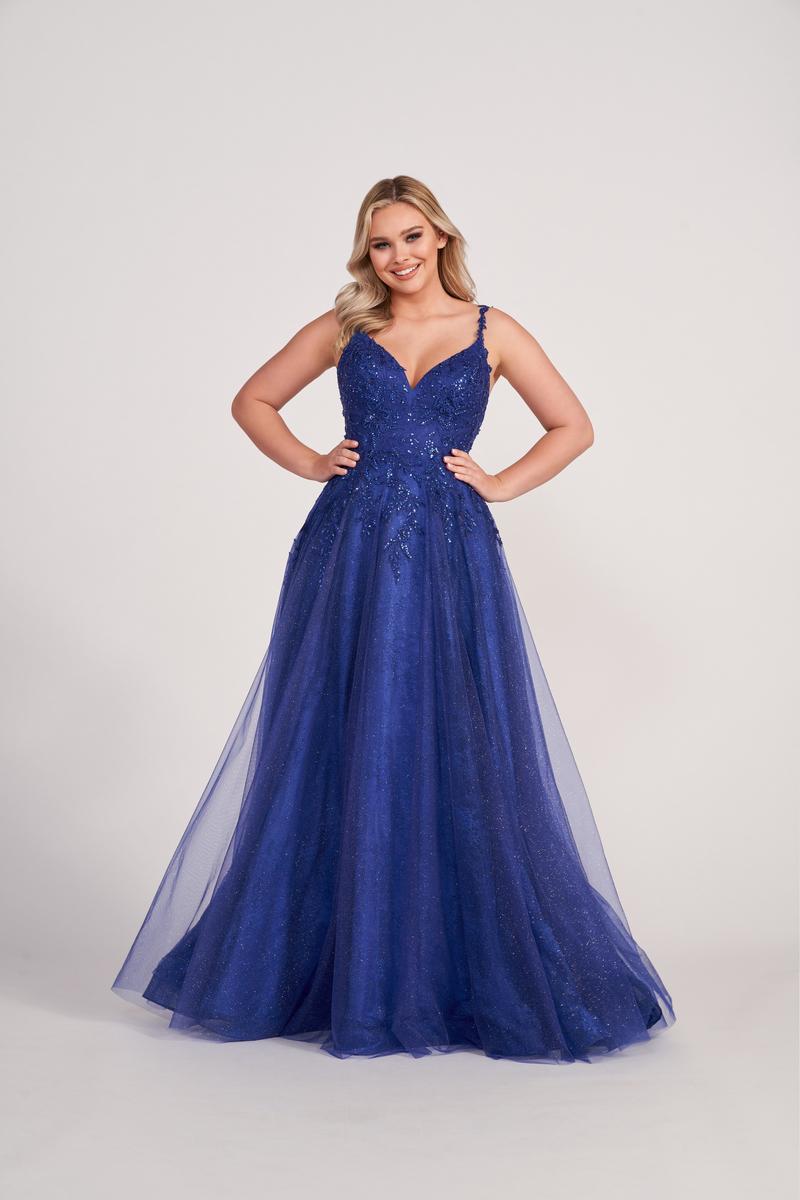 Ellie Wilde V-Neck A-Line Prom Dress EW34086