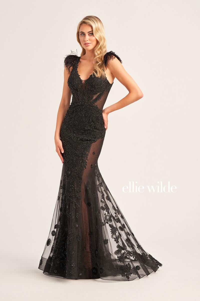 Ellie Wilde Illusion Side Prom Dress EW35009