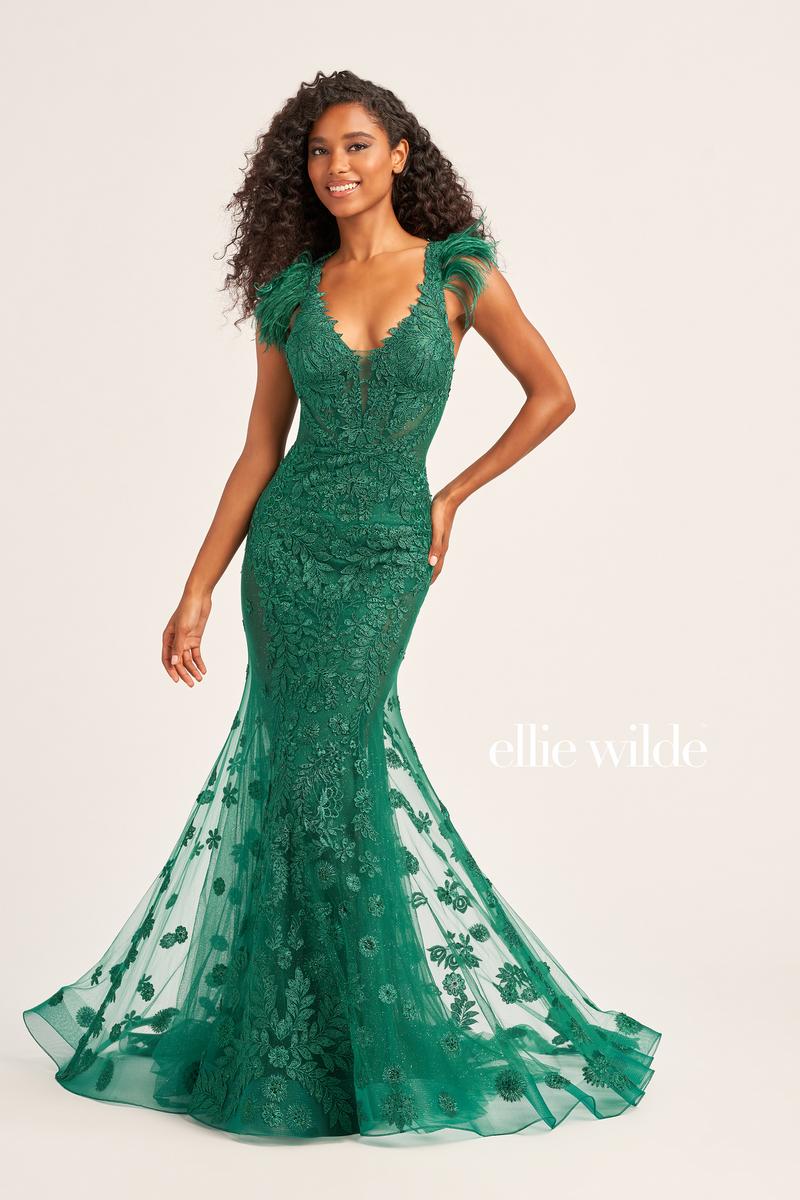 Ellie Wilde Illusion Side Prom Dress EW35009