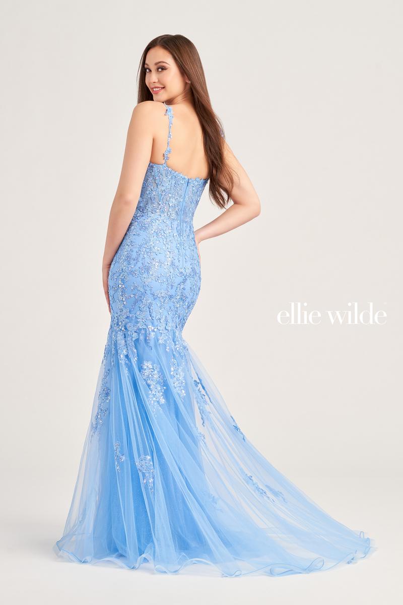 Ellie Wilde Fit and Flare Lace Prom Dress EW35238