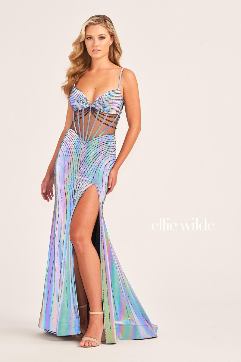 Ellie Wilde Corset Bodice Ball Gown Prom Dress EW34036