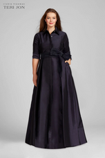 Teri Jon Taffeta Shirt Waist Evening Gown 229051