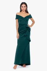 Xscape Evenings "Patti" Off the Shoulder Scuba Crepe Dress 4793X