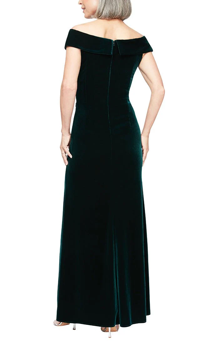 Alex Evenings Velvet Off the Shoulder Evening Gown 81917705