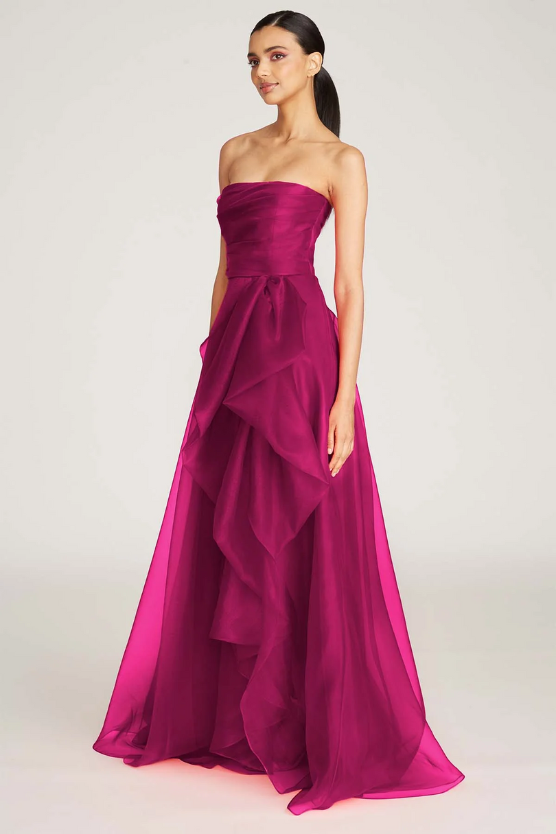 Theia Strapless Draped "Teresa" Evening Gown 8817572