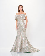 Ivonne D by Mon Cheri Metallic Brocade Dress ID6203