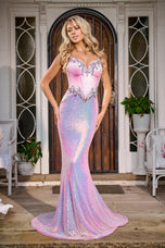 Portia and Scarlett Satin Corset Prom Dress PS24201