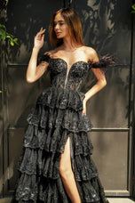 Portia and Scarlett Plunging Lace Prom Dress PS24525