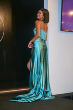 Portia and Scarlett Satin Halter Prom Dress PS24682