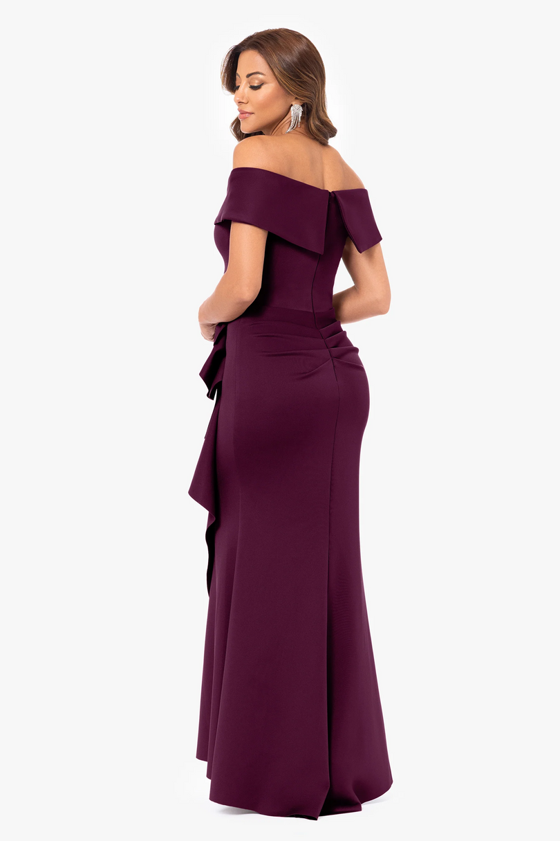 Xscape Evenings "Patti" Off the Shoulder Scuba Crepe Dress 4793X