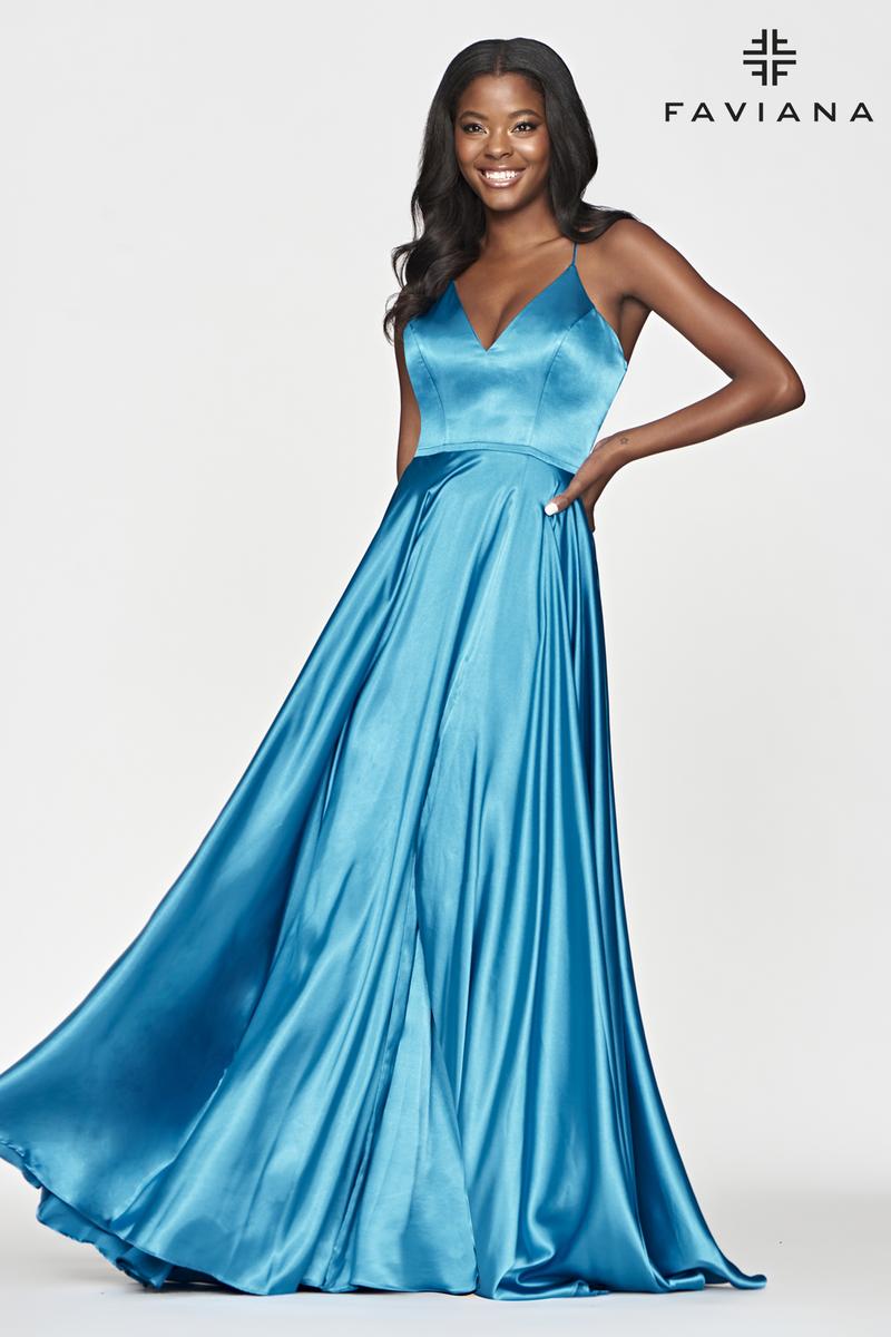 Faviana Long Satin A-Line Prom Dress S10209 – Terry Costa