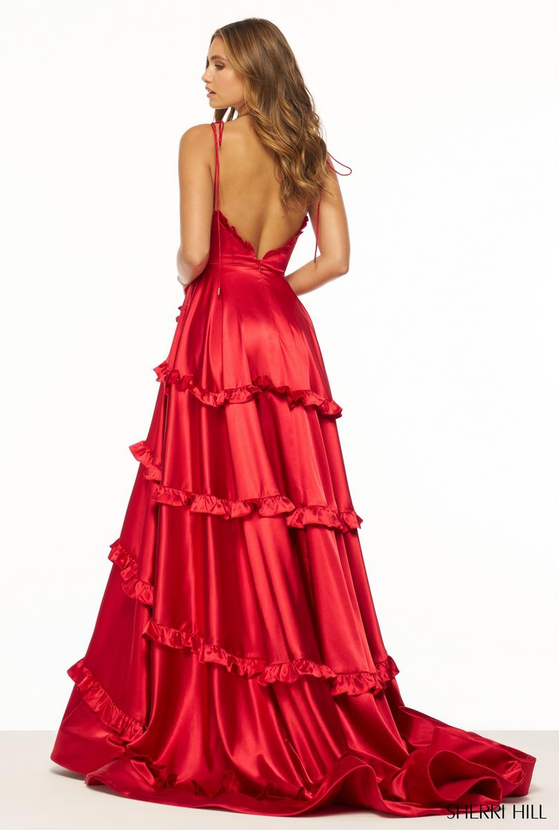 Sherri Hill Satin Ruffle Prom Dress 56353 – Terry Costa
