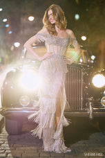 Sherri Hill Corset Fringe Prom Dress 56426