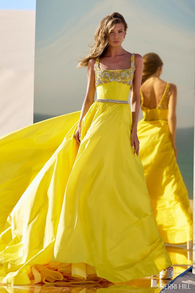 Sherri Hill Taffeta Corset Ball Gown Prom Dress 56434
