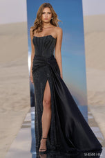 Sherri Hill Strapless Hotfix Long Dress 56639