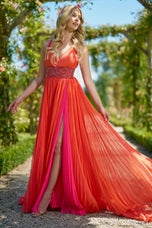 Sherri Hill Pleated Chiffon Gown 56700