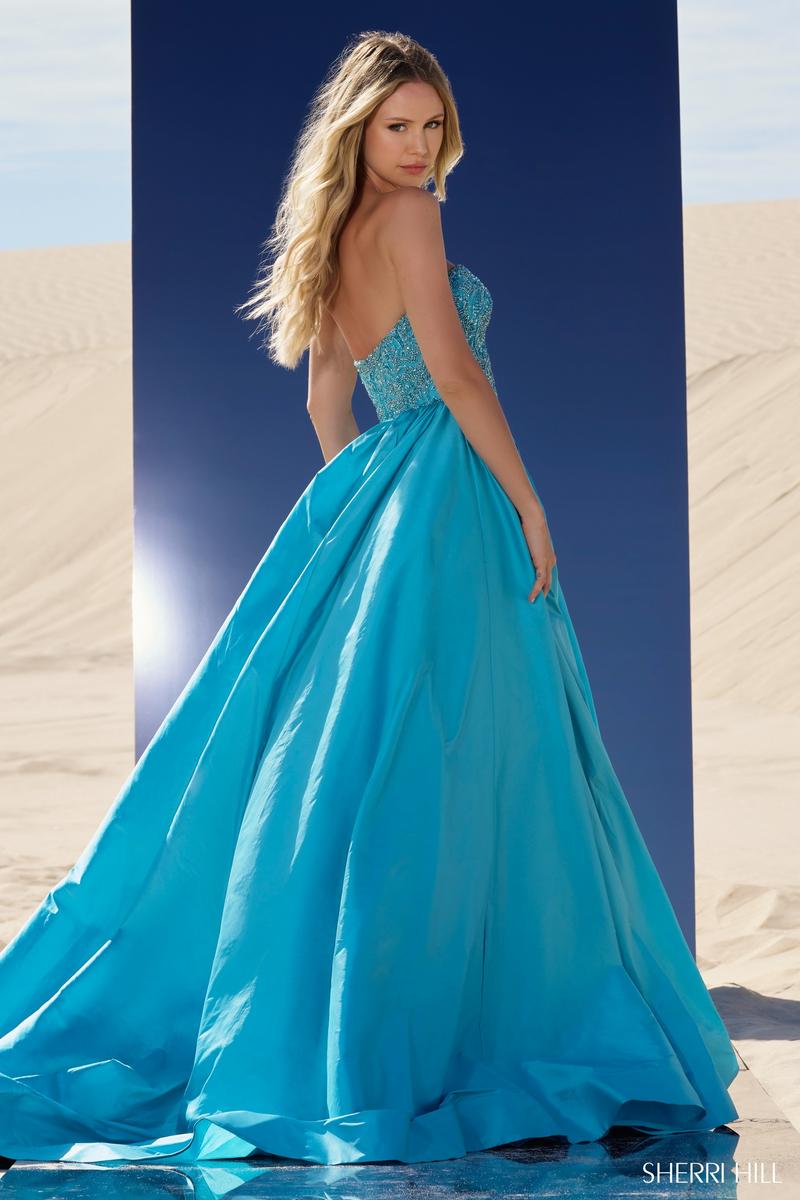 Sherri Hill Strapless Basque Waist Ballgown 56830